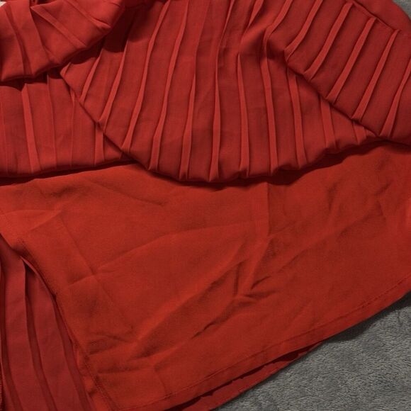 J. Crew Skirt Women’s Sz 18 Red Long Pleated Holiday City Family Photo Modest - Picture 13 of 14